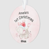 Baby Girl Name First Christmas 2023 Rose & Custom (devant)