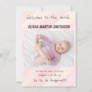 Baby Girl Nieuwe Aankomst Aankondiging