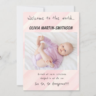 Baby Girl Nieuwe Aankomst Aankondiging