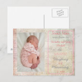 Baby Girl Notes musicales Carte postale Annonce de (Devant / Derrière)