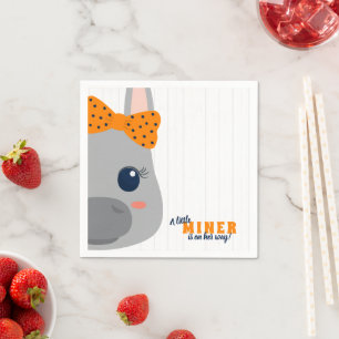 Baby Girl Oranje Donkey Baby shower Servet