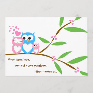 Baby Girl Owl Baby shower Invitation Kaart