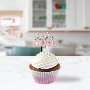 Baby Girl Pacifier Typografie Table of Cake Topper Staand Fotobeeldje