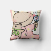 Baby Girl Pastel Stripe Sierkussen (Achterkant)