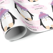 Baby Girl Penguin Cadeaupapier (Rol Hoek)