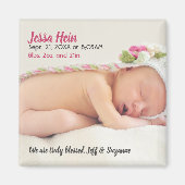 Baby Girl Photo Birth Announcement Magnet Magneet (Voorkant)