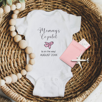 Baby Girl Pink Airplane Mommy's Co-Pilot Custom Romper