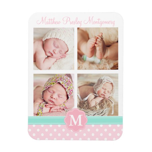 Baby Girl Pink Birth Keepomwille Persoonlijke foto Magneet (Verticaal)