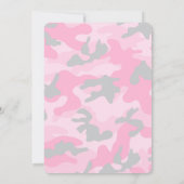 Baby Girl Pink Camo Shower Party uitgenodigd Kaart (Achterkant)