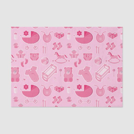 Baby Girl Pink Collage Tissuepapier (Voorkant)