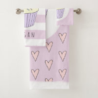Baby Girl Pink Doodle Cupcake Nom du Motif