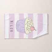 Baby Girl Pink Doodle Cupcake Nom du Motif (Serviette à main)