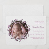 Baby Girl Pink Foto geboorteaankondiging Aankondiging (Voorkant / Achterkant)