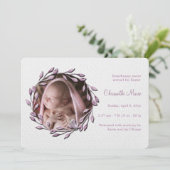 Baby Girl Pink Foto geboorteaankondiging Aankondiging (Staand voorkant)