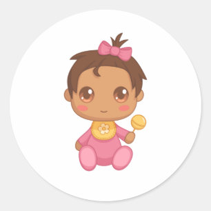 Baby Girl Pink Jumpsuit Ronde Sticker
