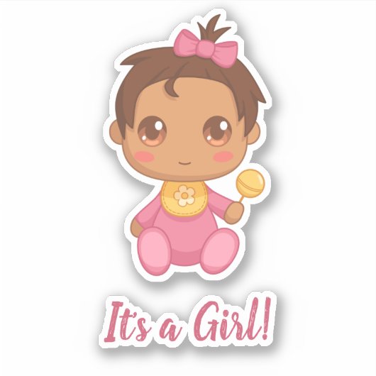 Baby Girl Pink Jumpsuit Sticker (Voorkant)
