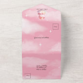 Baby Girl Pink Nuages Ballons Douche Invitation (Dehors)
