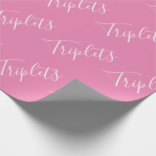 Baby Girl Pink Triplet Girls Script Cadeaupapier