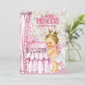  Baby Girl Princess Baby shower Uitnodiging (Staand voorkant)