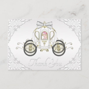Baby Girl Princess Coach en Rozen White Hartelijk Bedankkaart