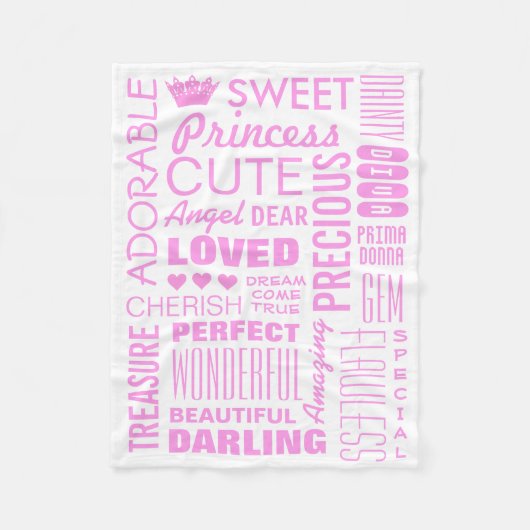 Baby Girl Princess Fleece Blanket Deken (Voorkant)