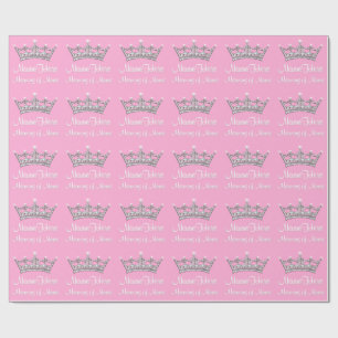 Baby Girl Princess Wrapping Paper PERSONALIZED Cadeaupapier