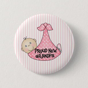 Baby Girl Proud Grandpa Ronde Button 5,7 Cm