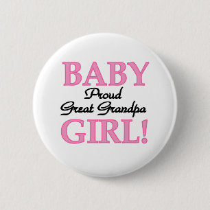 Baby Girl Proud Great Grandpa Ronde Button 5,7 Cm