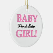 Baby Girl Proud Sister Gifts Keramisch Ornament (Rechts)