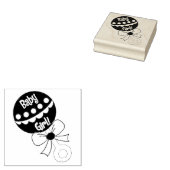 Baby Girl Rattle Rubber Stamp Rubberstempel (Gestempeld)
