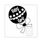 Baby Girl Rattle Rubber Stamp Rubberstempel (Afrduk)