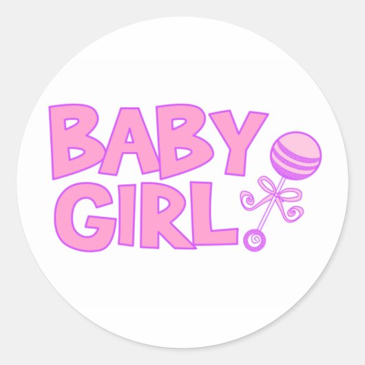 Baby Girl Ronde Sticker (Voorkant)