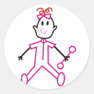 Baby Girl Ronde Sticker