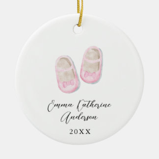 Baby Girl Rose Chaussures de Noël Ornement en céra