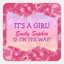 Baby Girl - Roze Camo met Baby shower