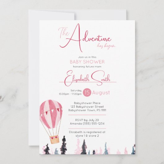 Baby girl Rustic adventure babydouche Kaart (Voorkant)