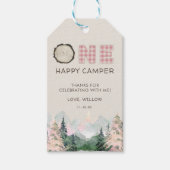 Baby Girl Rustic One Happy Camper Favor Cadeaulabel (Voorkant)