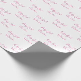 Baby Girl Script Roze Persoonlijke naam Cadeaupapier