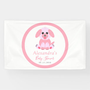 Baby Girl Shower Aangepaste Puppy Pink Welkom Spandoek