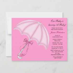 Baby Girl Shower, Cute Baby Umbrella met Gifts, Kaart