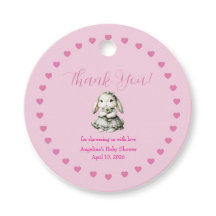 Baby Girl Shower Favor Tag