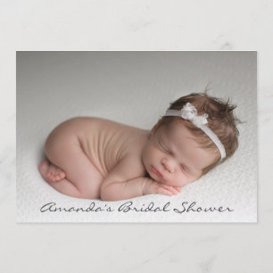 Baby Girl Shower Feet Glitter White Pink Foto Kaart