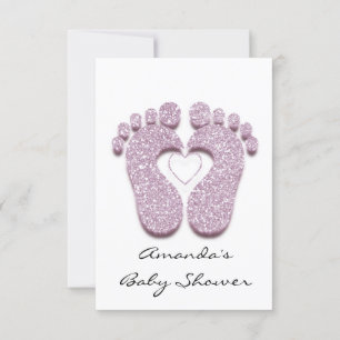 Baby Girl Shower Feet White Minimalism Kaart