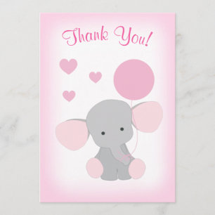 Baby Girl Shower Hartelijk dank voor de lephant Pi Bedankkaart