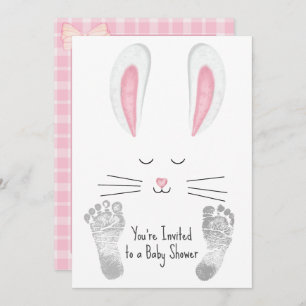 Baby Girl Shower met Cute Bunny Kaart