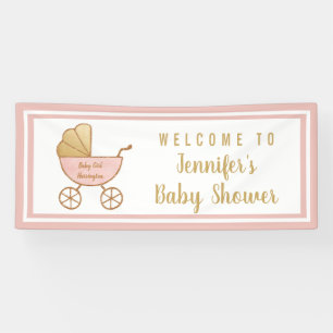 Baby Girl Shower Pink Carriage Welkom Spandoek