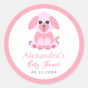 Baby Girl Shower Pink Persoonlijke foto Ronde Sticker