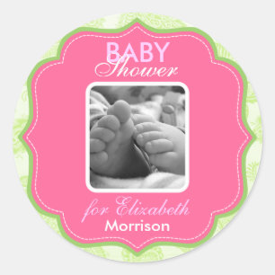 Baby girl shower Ronde Sticker