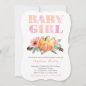 Baby Girl Shower  Rozen Pumpkin Kaart (Voorkant)