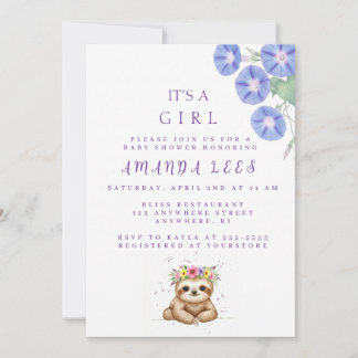 Baby Girl Shower-uitnodiging Kaart